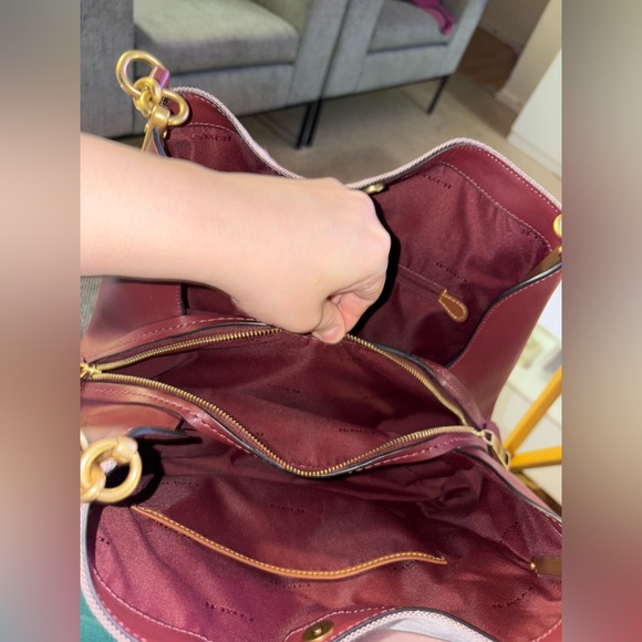 Burgundy Coach Shoulder Bag - Picture 6 of 7